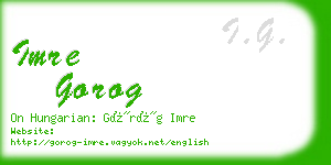 imre gorog business card